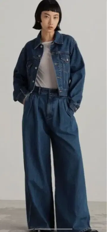 [새상품급] edition 코튼 데님 배기 팬츠 34