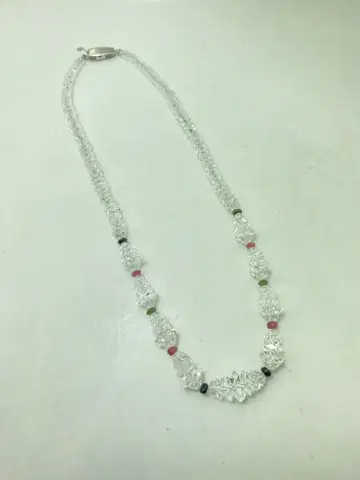 천연 화이트 수정 목걸이