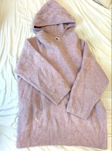 Zara 알파카 혼방 니트 스웨터 라일락 튜닉 오버 사이즈