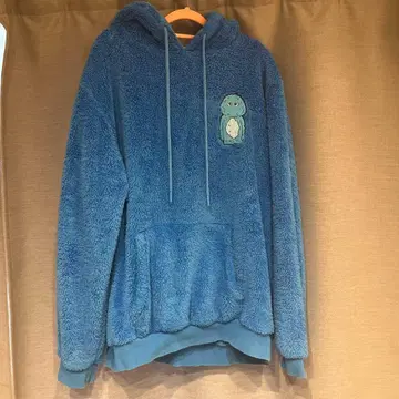 에드 시런 내한 공연 굿즈 파란색 플리스 후드티 캐릭터 자수 포함