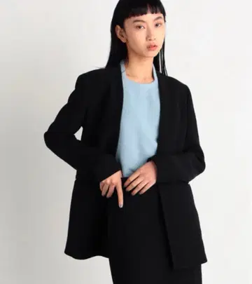 트리아세테이트 하이 트위스트 노카라 자켓