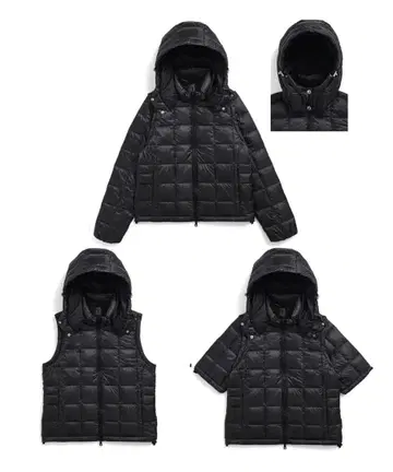 타이온 엑스트라 후드 탈부착식 하이넥 이너 다운 세트 S