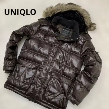 유니클로 UNIQLO 다크 브라운 다운 자켓 퍼 포함 M 사이즈