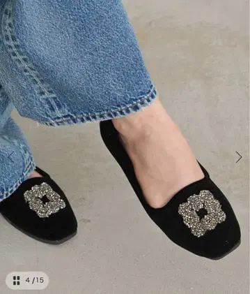 [ MALUS ] Velvet bijou shoes 36 사이즈