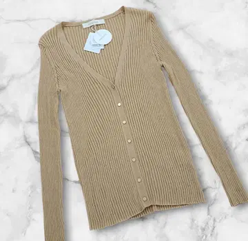 택 포함 새상품 루키릴 rukkiliil 실크 울 혼방 리브 가디건 긴팔