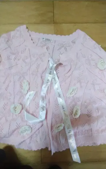 axes 마이멜로디 핑크 레이스 니트 가디건 볼레로