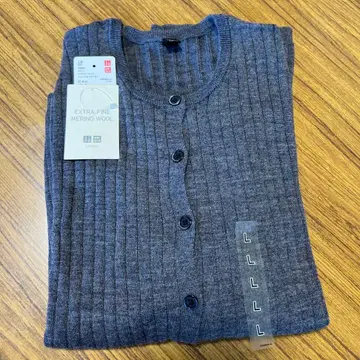 엑스트라 파인 메리노울 가디건 L 사이즈 다크 그레이