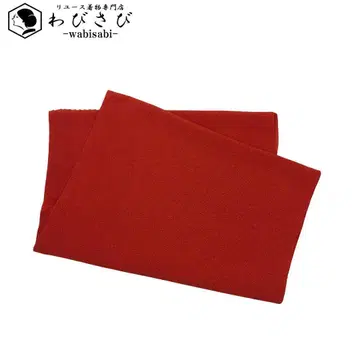 일본 정통의상 소품 오비 장식 천 무지 홍차색 크레이프 원단 C-6648