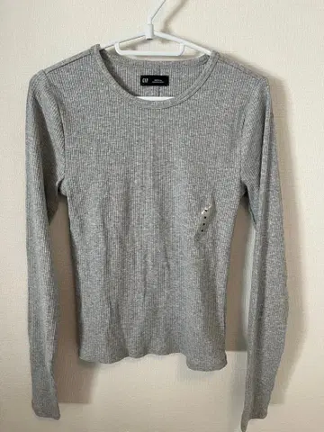 GAP 그레이 리브 긴팔 T셔츠 M