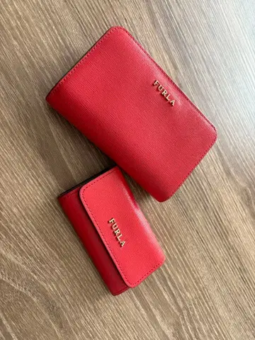 FURLA 접이식 지갑 키케이스 레드