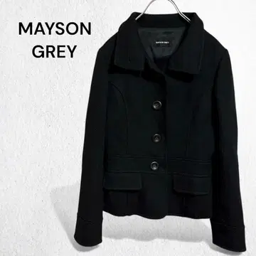 메이슨 그레이 숏 자켓 코트 울 100% 아우터 고급 블랙