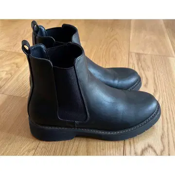 블랙 가죽 사이드 고어 부츠 ORiental TRaffic earth