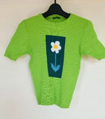 베네통 BENETTON 면 100% 그린 반팔 니트 XL