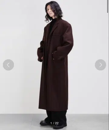 minsobi 오버 사이즈 울 롱 체스터 코트 브라운