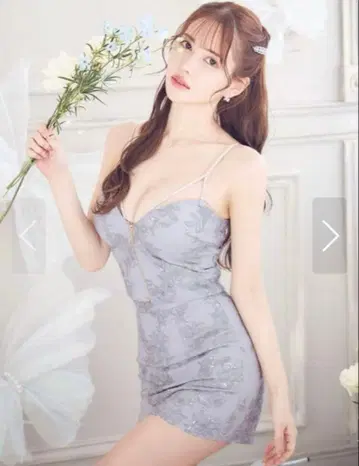 라이트 그레이 자수 지퍼 드레스