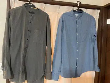 그레이와 파랑 긴팔 셔츠 2세트