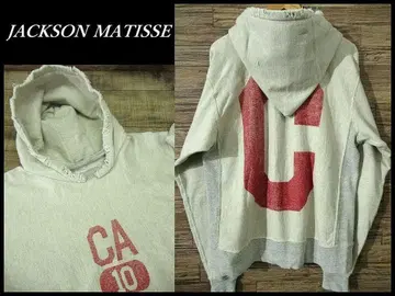 잭슨 마티스 데미지 가공 맨투맨 2톤 후드티 멜란지 그레이