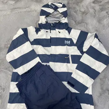 헬리 한센 우비 화이트와 네이비 스트라이프 L 상하의 세트