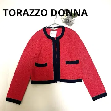 [ 택 포함 미사용 새상품 ] 랏츠 노카라 니트 가디건 레드