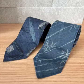 오지야 크레이프 원단 오지야 츠무기 넥타이 2개 세트