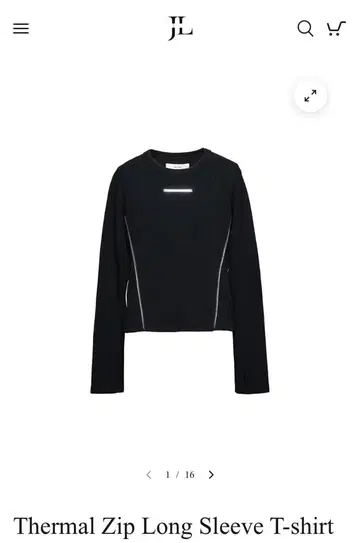 jentlouis 써멀 집 롱 슬리브 티셔츠