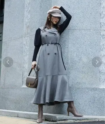 snidel 트렌치 원피스 그레이