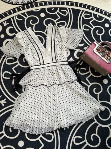 self-portrait 도트 무늬 미니 원피스 UK8