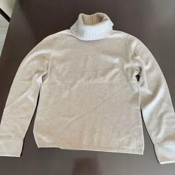 LES HALLES 레어 퓨어 캐시미어 100% 오프 터틀 스웨터 M