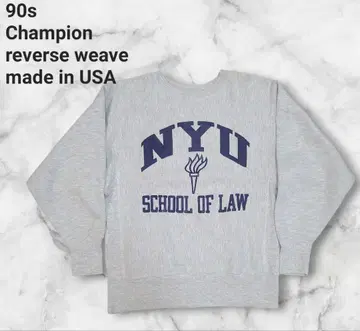 90s Champion NYU reverseweave 러버 프린트 M