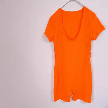 오렌지 리브 여성용 바디수트 반팔 무지 피트니스 의류