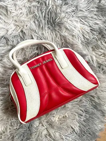 TOMMY JEANS 레드 화이트 핸드백 숄더백