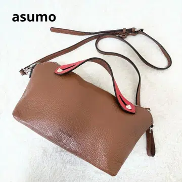 아스모 asumo 가죽 3way 숄더 핸드백 브라운 새상품급