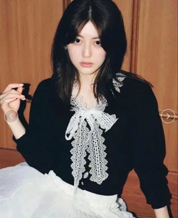 USAGI ONLINE 한정판 SNIDEL 레이스 보타이 가디건