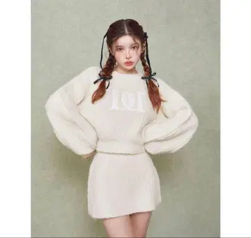 Darich 퀼팅 로고 니트 셋업 F-L