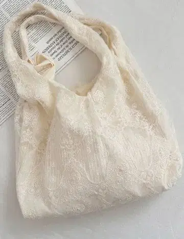 아이보리 레이스 숄더백