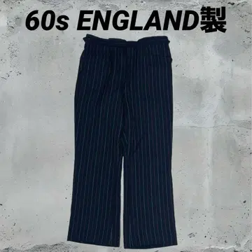 60s ENGLAND제 vintage 네이비 스트라이프 슬랙스