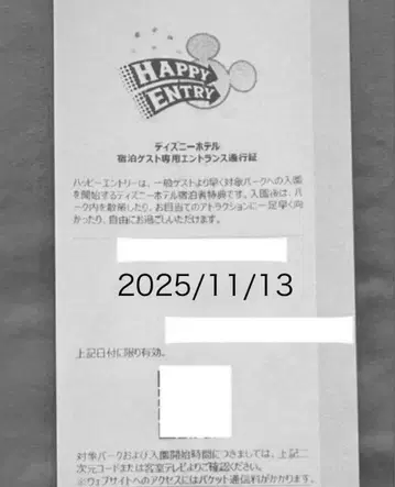 디즈니랜드 해피 응모 11/13 4매