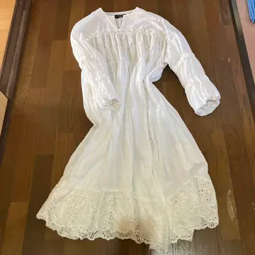 할인 옥시즈팜 코튼 레이스 자수 맥시 원피스