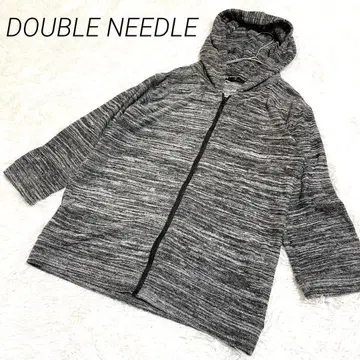 DOUBLE NEEDLE 후드 부착 자켓 M 집업 포켓 없음