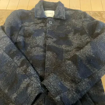 EDITOR'S 네이비 그레이 카모플라쥬 코트 에디터즈