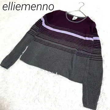 elliemenno XL 긴팔 니트 스웨터 스트라이프 100% 코튼