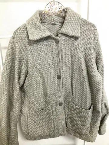 미라 오웬 트위드풍 카라 부착 니트 자켓 GBEG 0