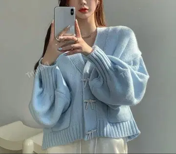 리본 비쥬 가디건