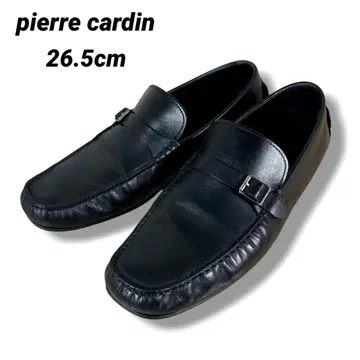 미사용급 pierre cardin 드라이빙 슈즈 슬립온 블랙 천연 가죽