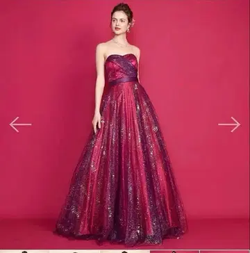 ANNABEL 아나벨 글리터 튤 푸샤 퍼플 롱 드레스