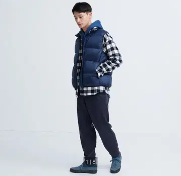 새상품 UNIQLO 유니클로 니트 플리스 이지 앵클 팬츠 M 네이비