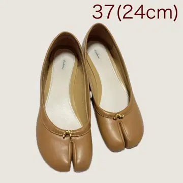 tukn.24cm 투큰 타비 펌프스 발레 슈즈 37 브라운 럭셔리 한국풍