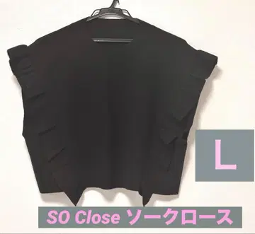 SO 클로스 [ L ] 프릴 베스트 블랙 슬리브리스 니트