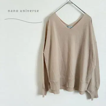 나노 유니버스 긴팔 티셔츠 V넥  슬릿 루즈핏
