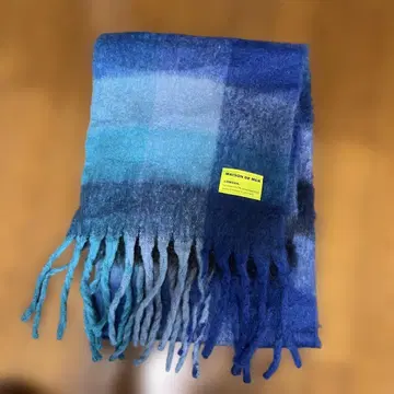 MAISON DE MER 블루 계열 체크 머플러